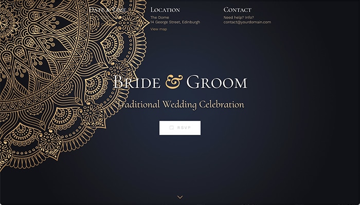 Beautiful Gold Mandala, ideal for an Oriental Wedding RSVP